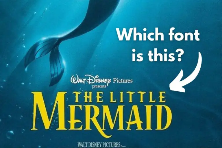 Cover of The Little Mermaid movie poster showing the font in which the title is written